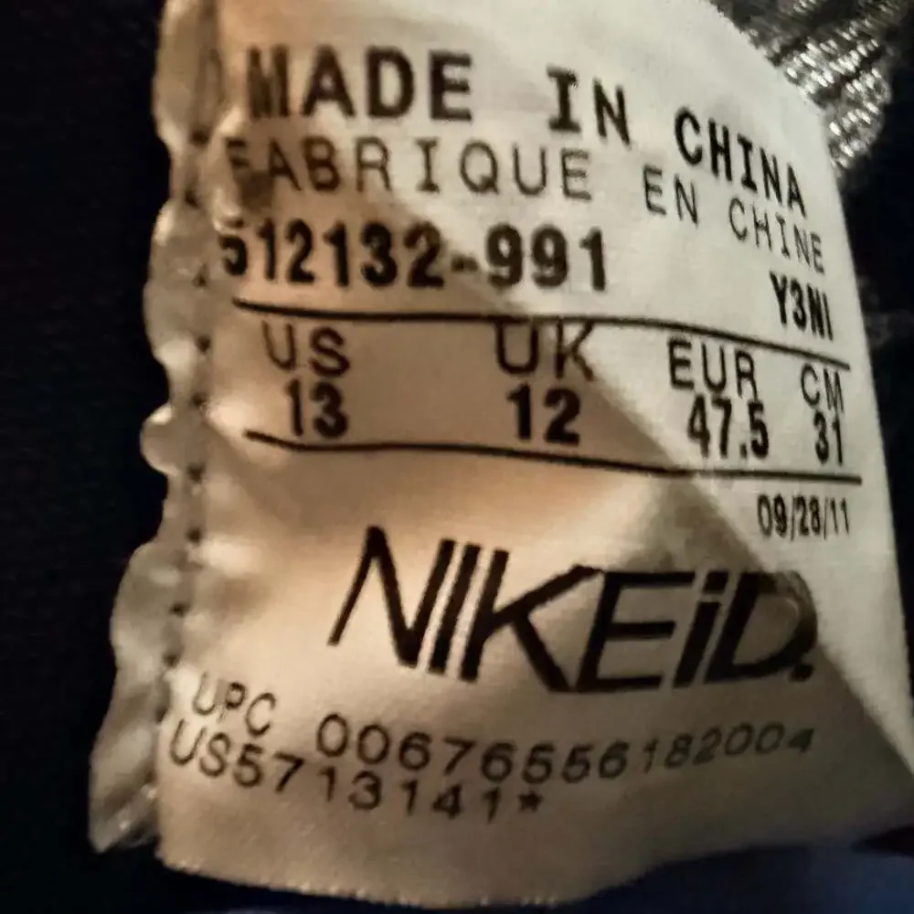 Nike LeBron 9 iD Men’s Size 13 Triple Black Basketball Shoes 512132-991 Rare